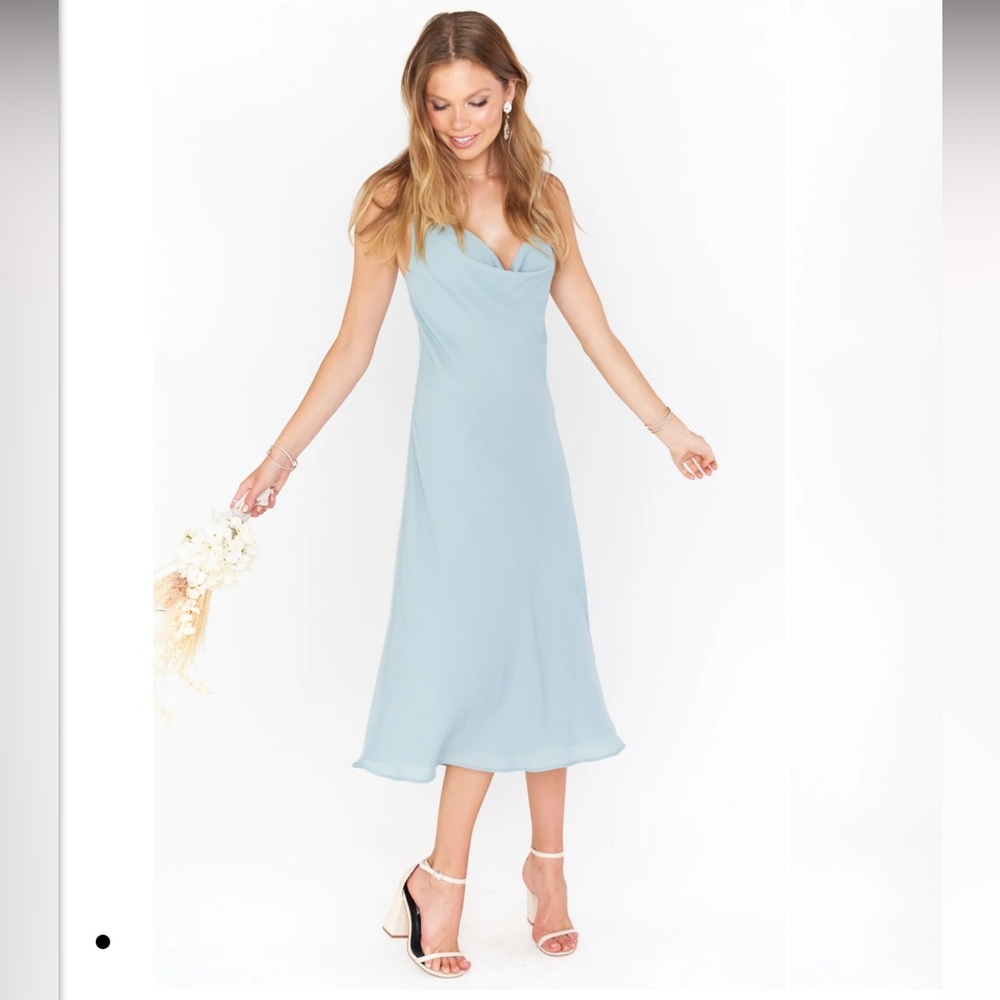 Show Me Your Mumu Verona Cowl Dress in Silver Sage Crisp Size Large
